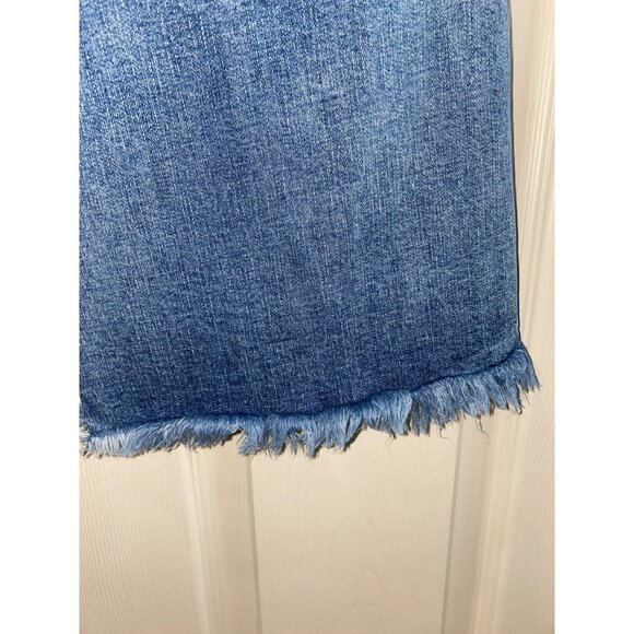 KanCan Womens Distressed Flare Durkin Jeans High Rise Raw Hem Size 7/27 BOHO - Picture 6 of 11